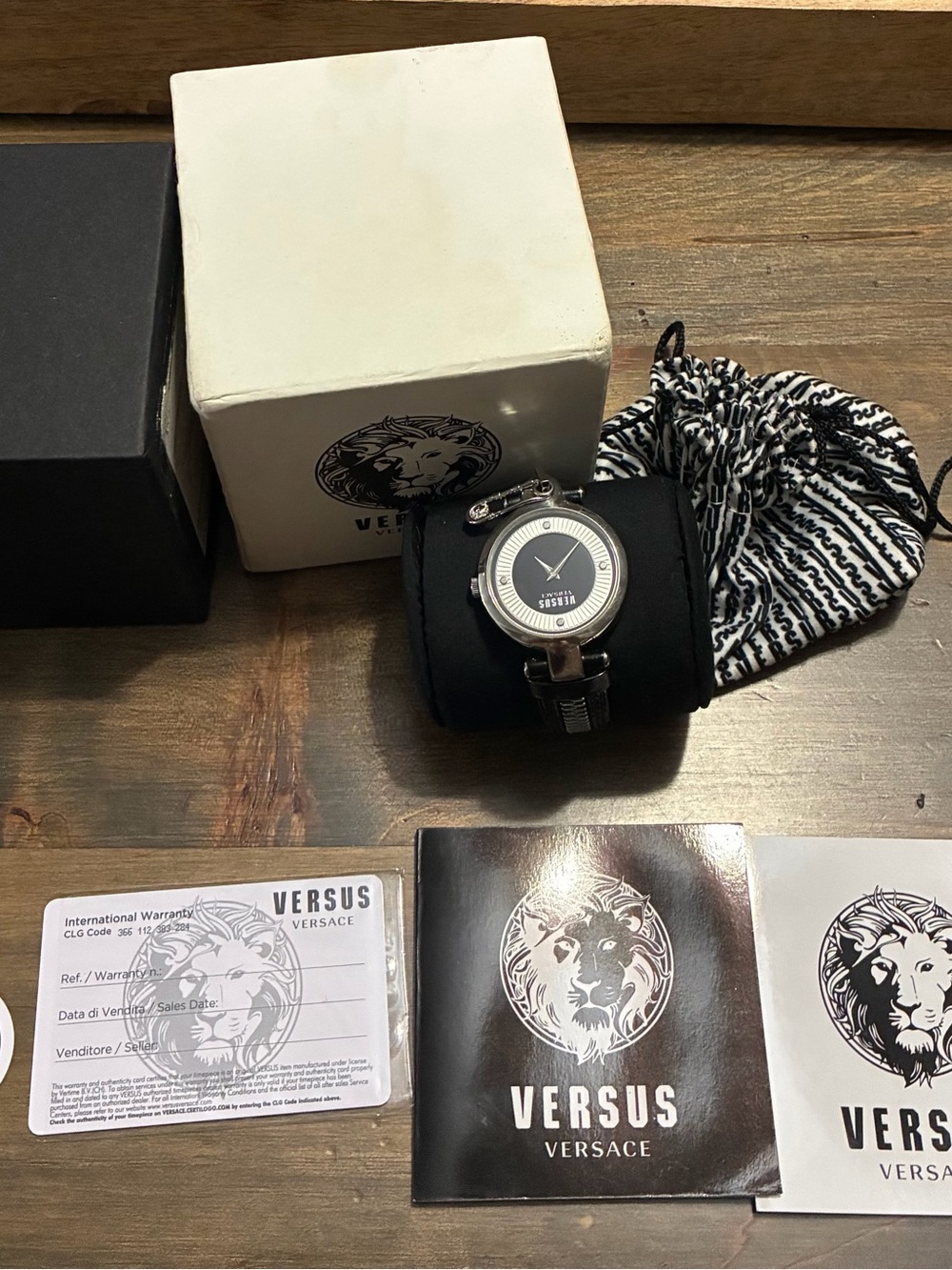 Versus Versace Black and Silver Round Dial Watch